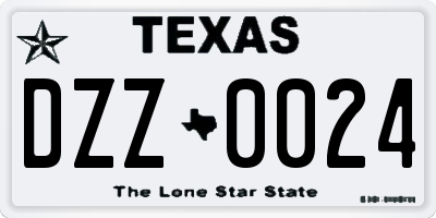 TX license plate DZZ0024