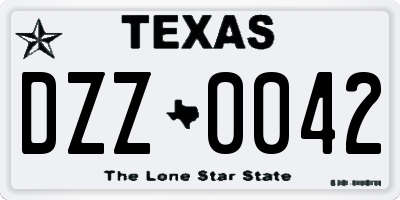 TX license plate DZZ0042