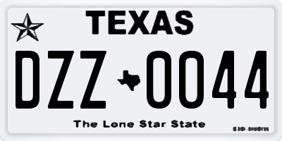 TX license plate DZZ0044