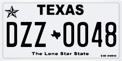 TX license plate DZZ0048