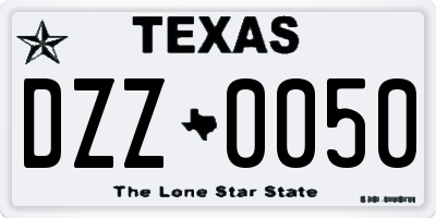 TX license plate DZZ0050