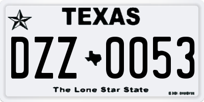 TX license plate DZZ0053