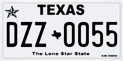 TX license plate DZZ0055