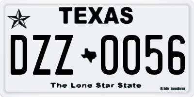 TX license plate DZZ0056