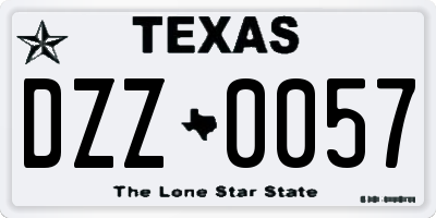 TX license plate DZZ0057