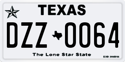 TX license plate DZZ0064