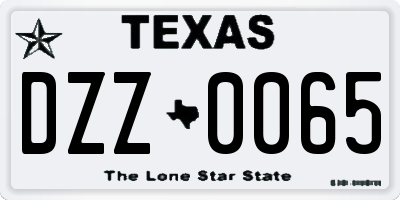 TX license plate DZZ0065