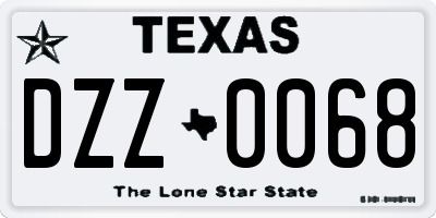 TX license plate DZZ0068