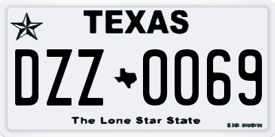 TX license plate DZZ0069