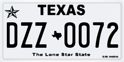 TX license plate DZZ0072