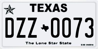 TX license plate DZZ0073