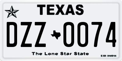 TX license plate DZZ0074