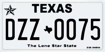 TX license plate DZZ0075