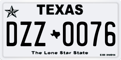 TX license plate DZZ0076