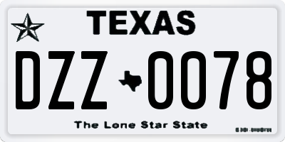 TX license plate DZZ0078