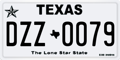 TX license plate DZZ0079