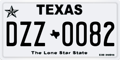 TX license plate DZZ0082