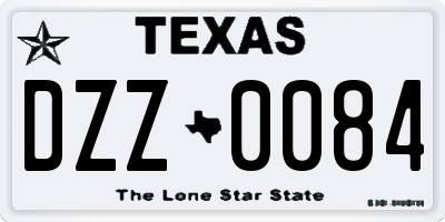 TX license plate DZZ0084