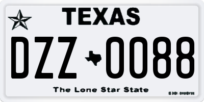 TX license plate DZZ0088