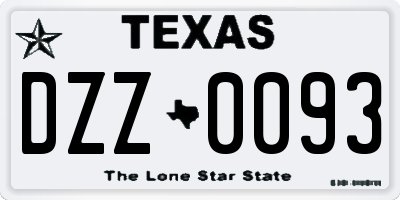 TX license plate DZZ0093