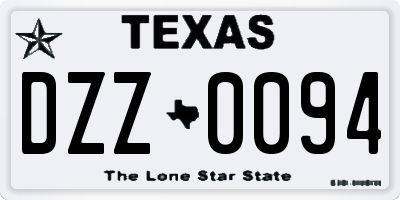 TX license plate DZZ0094