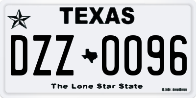 TX license plate DZZ0096