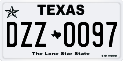 TX license plate DZZ0097