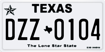 TX license plate DZZ0104