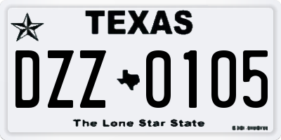 TX license plate DZZ0105