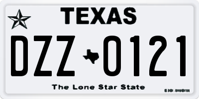 TX license plate DZZ0121