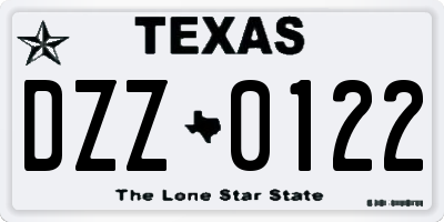 TX license plate DZZ0122