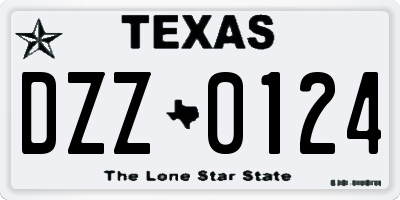 TX license plate DZZ0124