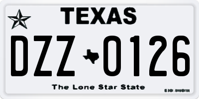 TX license plate DZZ0126