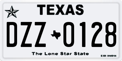 TX license plate DZZ0128