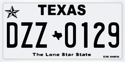 TX license plate DZZ0129