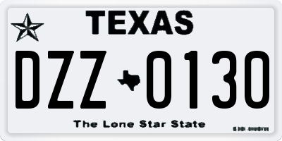 TX license plate DZZ0130