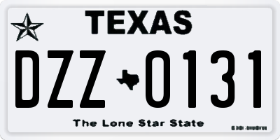 TX license plate DZZ0131