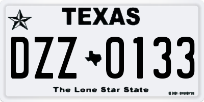 TX license plate DZZ0133