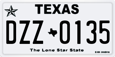 TX license plate DZZ0135