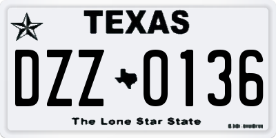 TX license plate DZZ0136