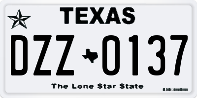 TX license plate DZZ0137