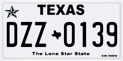 TX license plate DZZ0139