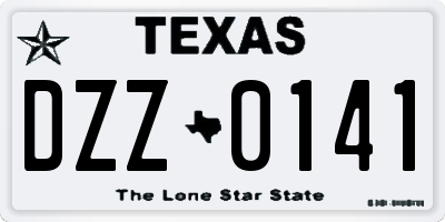 TX license plate DZZ0141