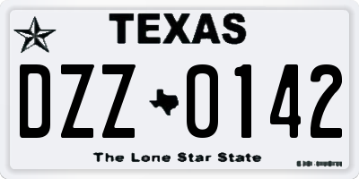 TX license plate DZZ0142