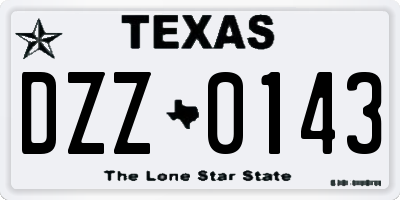 TX license plate DZZ0143