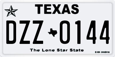 TX license plate DZZ0144