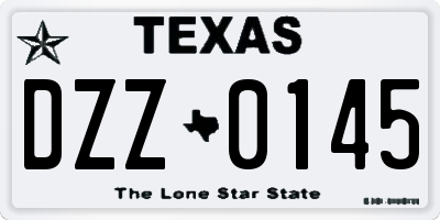 TX license plate DZZ0145