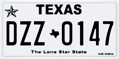 TX license plate DZZ0147