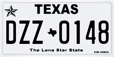 TX license plate DZZ0148