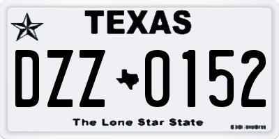 TX license plate DZZ0152